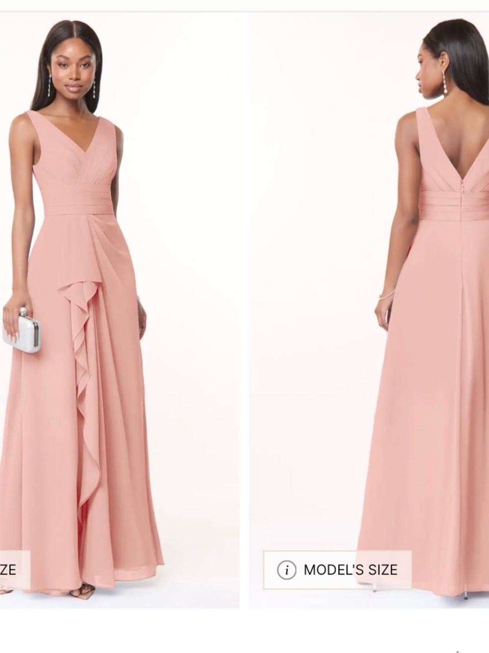 Azazie Julianna Size 4 Rosette Chiffon Gown